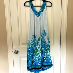 Uniti Casuals Beach Cover Up Dress Long, OS, Floral Swim Sleeveless Swimsuit